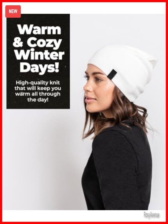 Fine Knit Slouchy Beanie Hat - Soft Cotton Stretchy Beanie
